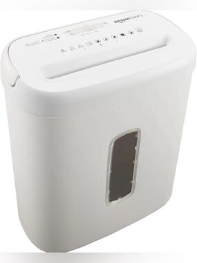 Amazon Basics 8-Sheet Cross Cut Paper Shredder and Credit Card Shredder - White